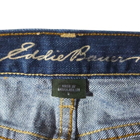 EUC Eddie Bauer Embroidered Boyfriend Relaxed Straight Leg Jeans Sz. 8x28 Indigo - Picture 5 of 12